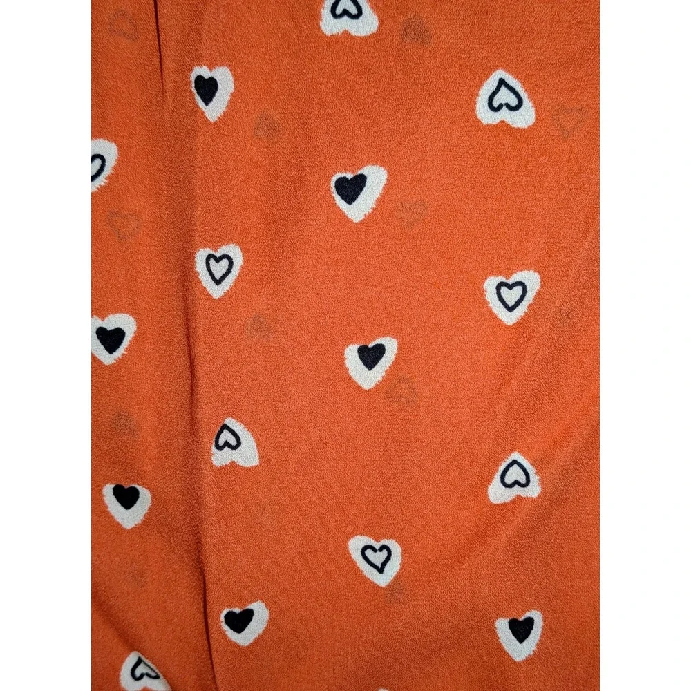 Disney x LC Lauren Conrad Minnie Rocks the Dots Heart‎ Print Ruffle Blouse S NWT